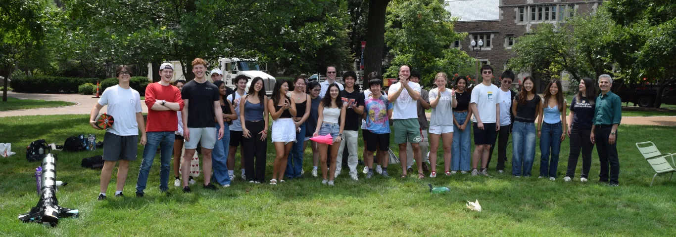 The students of Physics 191 celebrate the Water Rocket Competition