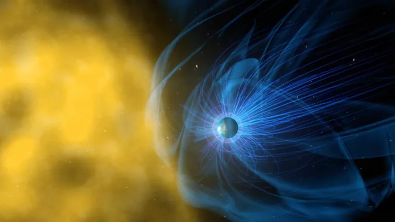 Earth is surrounded by a giant magnetic bubble called the magnetosphere, which is is part of a dynamic, interconnected system that responds to solar, planetary, and interstellar conditions. Credit: NASA