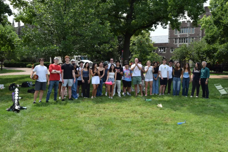 The students of Physics 191 celebrate the Water Rocket Competition
