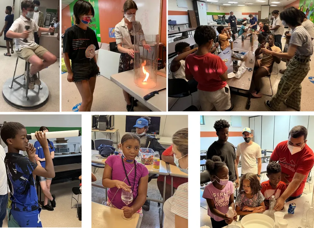Collage of pictures from summer outreach activities at Claver House