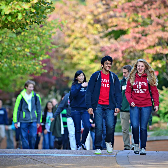Students walking on campus
